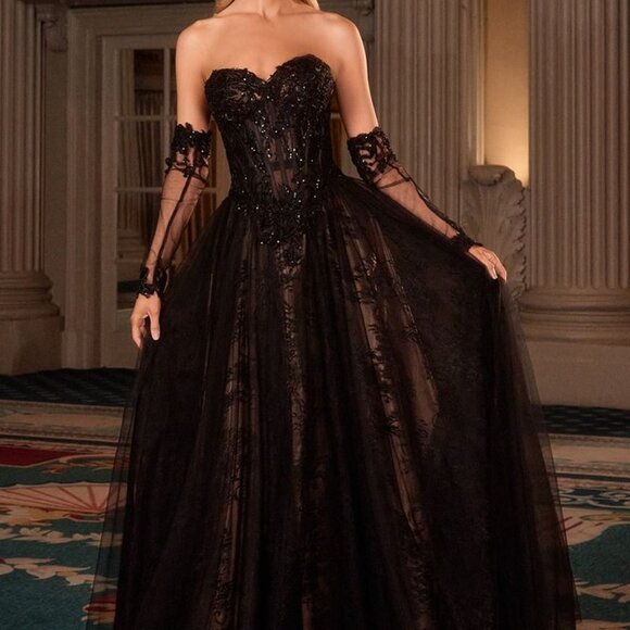 717 Dresses & Skirts - Black formal dress.Prom wedding guest black tie gala pageant military ball